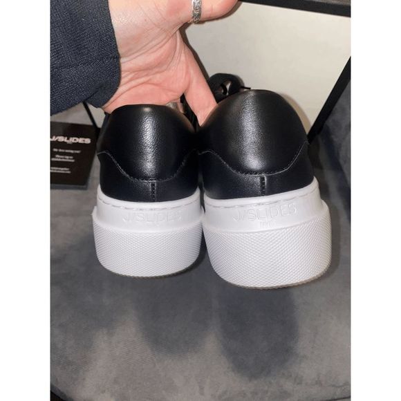 J/Slides NIB AMANDA Black Leather Platform Sneaker Shoes, Size 9, MSRP $169 - Picture 8 of 14